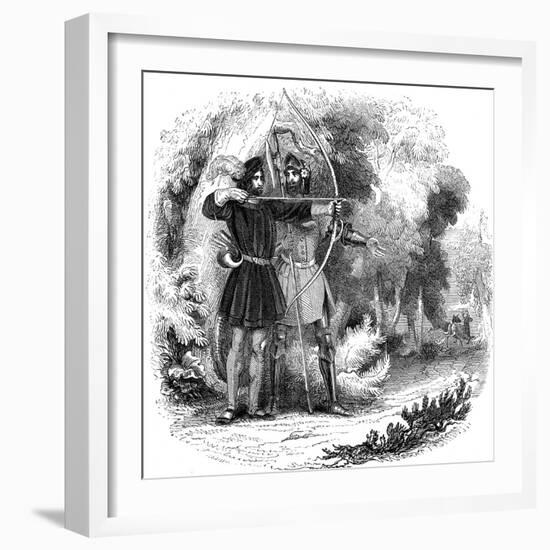 Robin Hood, Legendary English Folk Hero and Outlaw and Champion of the Poor, Early 19th Century-null-Framed Giclee Print