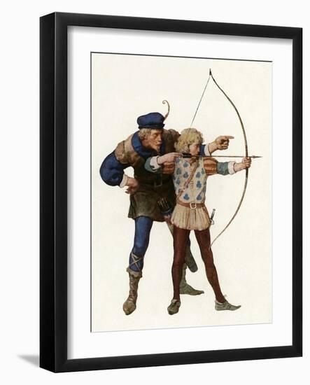 Robin Hood Trains Young Archer-Newell Convers Wyeth-Framed Giclee Print