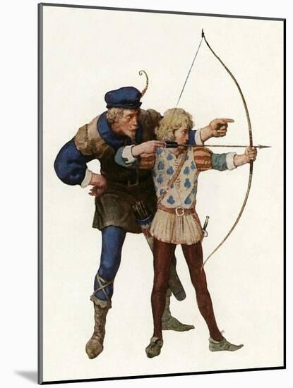 Robin Hood Trains Young Archer-Newell Convers Wyeth-Mounted Giclee Print