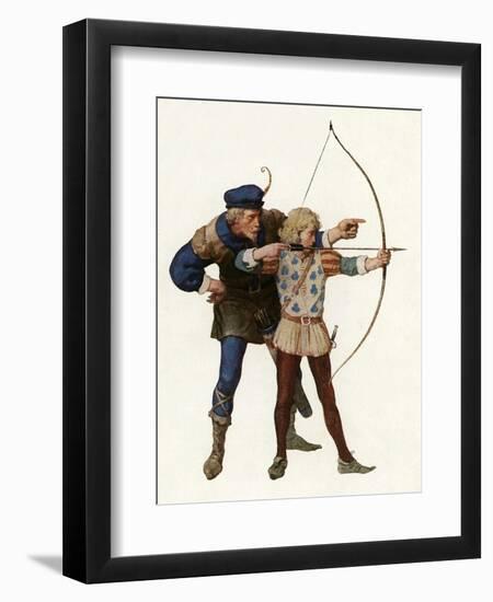 Robin Hood Trains Young Archer-Newell Convers Wyeth-Framed Premium Giclee Print