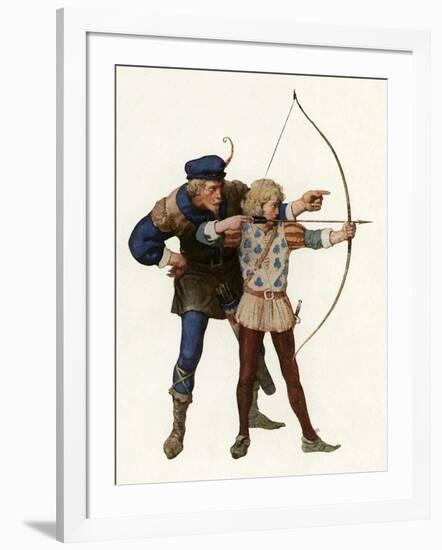 Robin Hood Trains Young Archer-Newell Convers Wyeth-Framed Giclee Print