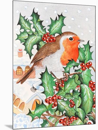 Robin in the Holly-Tony Todd-Mounted Giclee Print