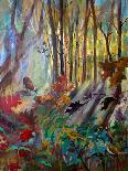 Deer at Water in Woods-Robin Maria-Art Print