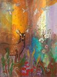 Deer at Water in Woods-Robin Maria-Art Print