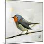 Robin on Wire-Angela Moulton-Mounted Art Print