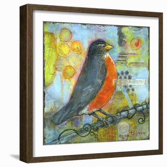 Robin Still Life-Blenda Tyvoll-Framed Art Print