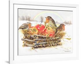 Robins with Apples, 1997-E.B. Watts-Framed Giclee Print