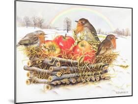 Robins with Apples, 1997-E.B. Watts-Mounted Giclee Print