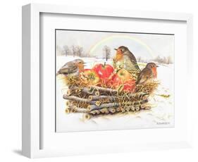 Robins with Apples, 1997-E.B. Watts-Framed Giclee Print