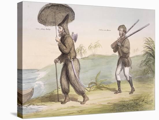 Robinson Crusoe and His Man Friday, Published June 3rd 1840-John Doyle-Stretched Canvas