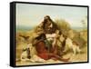 Robinson Crusoe and His Man Friday-John Charles Dollman-Framed Stretched Canvas