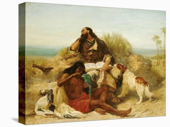 Robinson Crusoe and His Man Friday-John Charles Dollman-Stretched Canvas