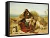 Robinson Crusoe and His Man Friday-John Charles Dollman-Framed Stretched Canvas