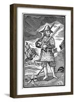 Robinson Crusoe, Chapbook Cut, 18th Century-null-Framed Giclee Print