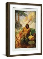 Robinson Crusoe: I Did My Utmost to Keep the Chests in Their Places-Frank Goodwin-Framed Art Print