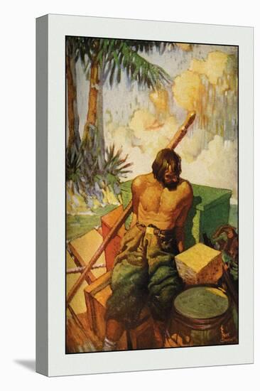 Robinson Crusoe: I Did My Utmost to Keep the Chests in Their Places-Frank Goodwin-Stretched Canvas