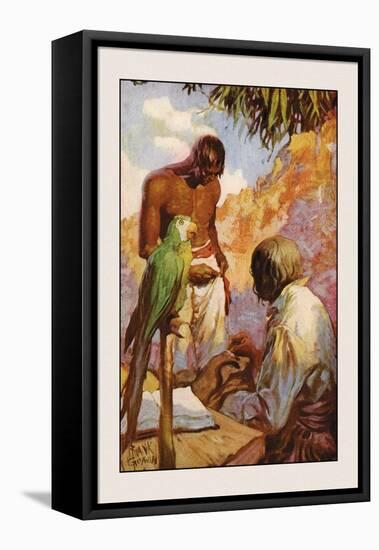 Robinson Crusoe: I Made Friday a Jacket of Goat Skin-Frank Goodwin-Framed Stretched Canvas