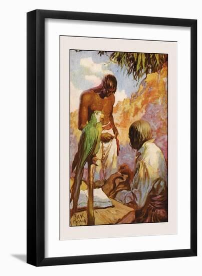 Robinson Crusoe: I Made Friday a Jacket of Goat Skin-Frank Goodwin-Framed Art Print