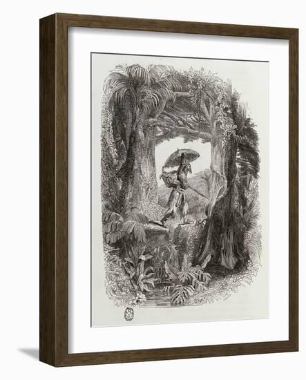 Robinson Crusoe, Novel by Daniel Defoe-null-Framed Giclee Print