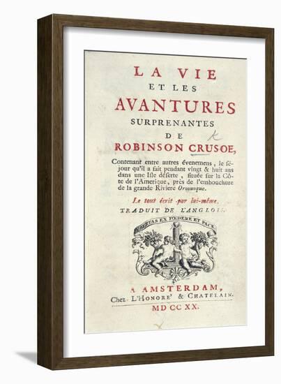 Robinson Crusoe, Novel-Daniel Defoe-Framed Giclee Print