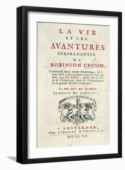 Robinson Crusoe, Novel-Daniel Defoe-Framed Giclee Print