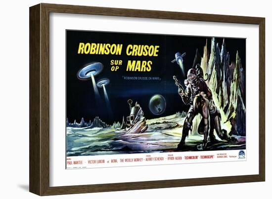 Robinson Crusoe on Mars, Belgian Movie Poster, 1964-null-Framed Art Print