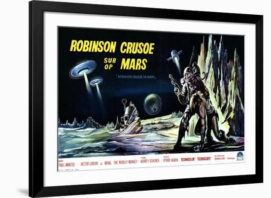 Robinson Crusoe on Mars, Belgian Movie Poster, 1964-null-Framed Premium Giclee Print
