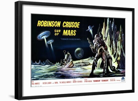 Robinson Crusoe on Mars, Belgian Movie Poster, 1964-null-Framed Art Print