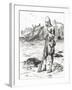 Robinson Crusoe on the Desert Island after Being Shipwrecked, from Adventures of Robinson Crusoe-null-Framed Giclee Print