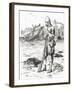 Robinson Crusoe on the Desert Island after Being Shipwrecked, from Adventures of Robinson Crusoe-null-Framed Giclee Print