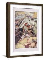 Robinson Crusoe: Our Ship Being Disabled-Milo Winter-Framed Art Print