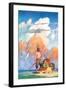 Robinson Crusoe's Raft-Newell Convers Wyeth-Framed Art Print