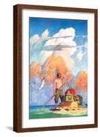 Robinson Crusoe's Raft-Newell Convers Wyeth-Framed Art Print