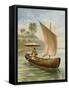 Robinson Crusoe Sailing in His Boat-null-Framed Stretched Canvas