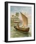 Robinson Crusoe Sailing in His Boat-null-Framed Giclee Print
