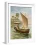 Robinson Crusoe Sailing in His Boat-null-Framed Giclee Print