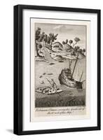 Robinson Crusoe Salvages Goods from the Wrecked Ship-J. Lodge-Framed Art Print