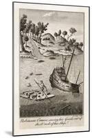 Robinson Crusoe Salvages Goods from the Wrecked Ship-J. Lodge-Mounted Art Print