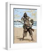 Robinson Crusoe Surprised to Find out the Footprint of a Bare Foot-Tarker-Framed Giclee Print