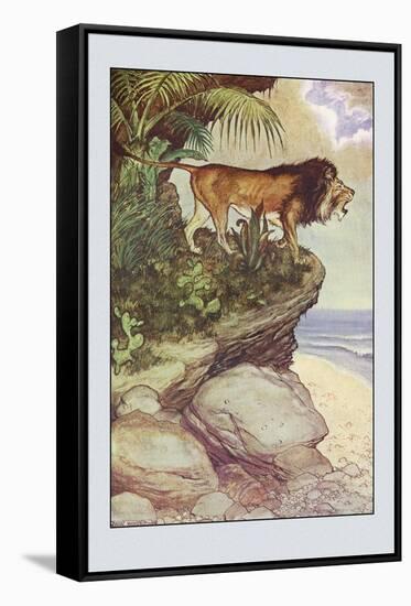 Robinson Crusoe: The Most Hideous Roar-Milo Winter-Framed Stretched Canvas