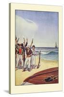 Robinson Crusoe: Then They Came and Fired Small Arms-Milo Winter-Stretched Canvas