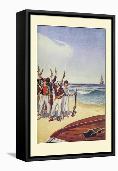 Robinson Crusoe: Then They Came and Fired Small Arms-Milo Winter-Framed Stretched Canvas