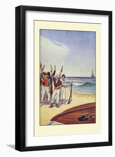 Robinson Crusoe: Then They Came and Fired Small Arms-Milo Winter-Framed Art Print