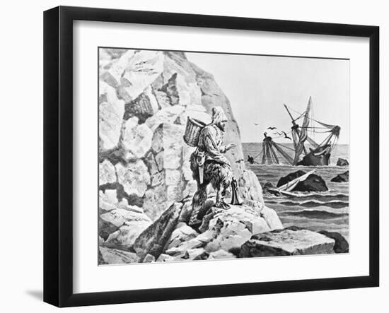 Robinson Crusoe Viewing His Wreck Print-null-Framed Giclee Print