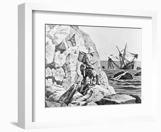 Robinson Crusoe Viewing His Wreck Print-null-Framed Giclee Print