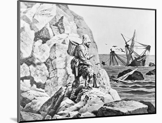 Robinson Crusoe Viewing His Wreck Print-null-Mounted Giclee Print