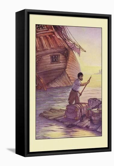 Robinson Crusoe: With This Cargo I Put to Sea-Milo Winter-Framed Stretched Canvas