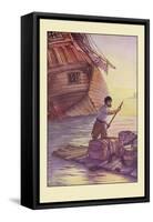 Robinson Crusoe: With This Cargo I Put to Sea-Milo Winter-Framed Stretched Canvas