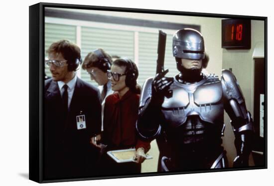 Robocop by Paul Verhoeven with Peter Weller, 1987 (photo)-null-Framed Stretched Canvas