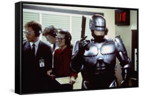 Robocop by Paul Verhoeven with Peter Weller, 1987 (photo)-null-Framed Stretched Canvas